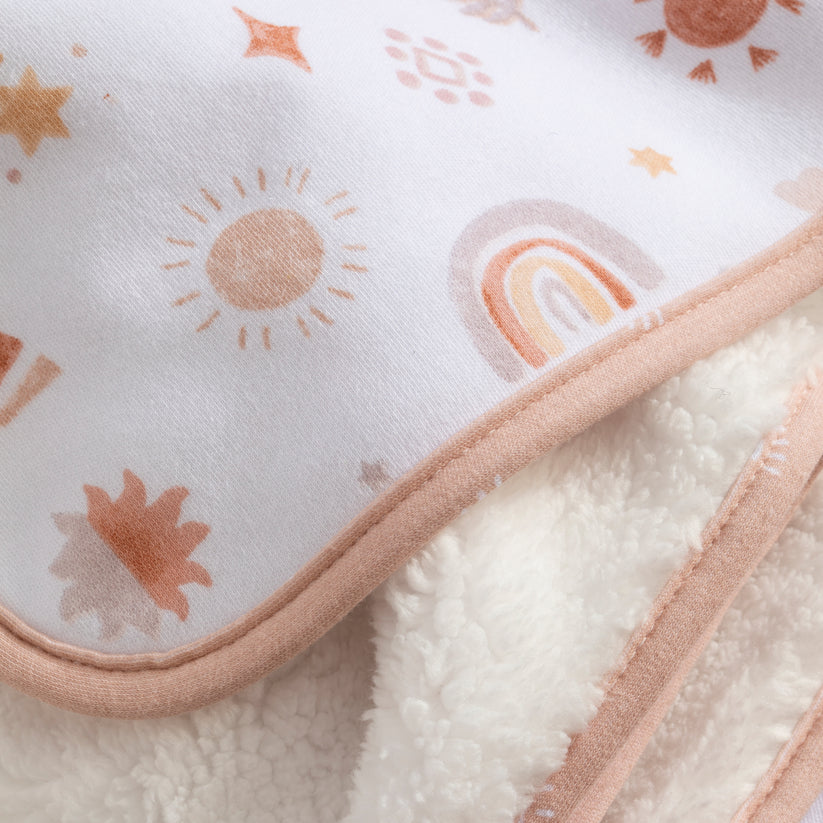 Baby Blanket - Organic Jersey Sherpa Blanket - Bohemian Bliss