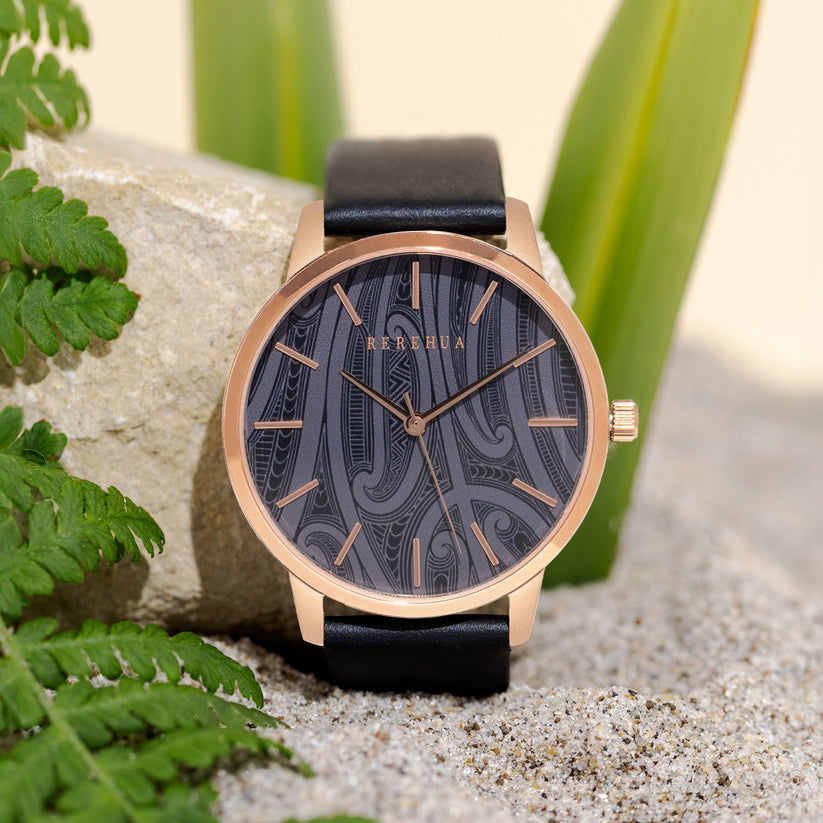 Watch - Awaiti River - Pango/Black - Rose Gold