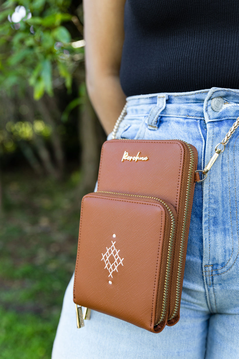 Bag - Puāwai Phone Bag  - Whenua Brown