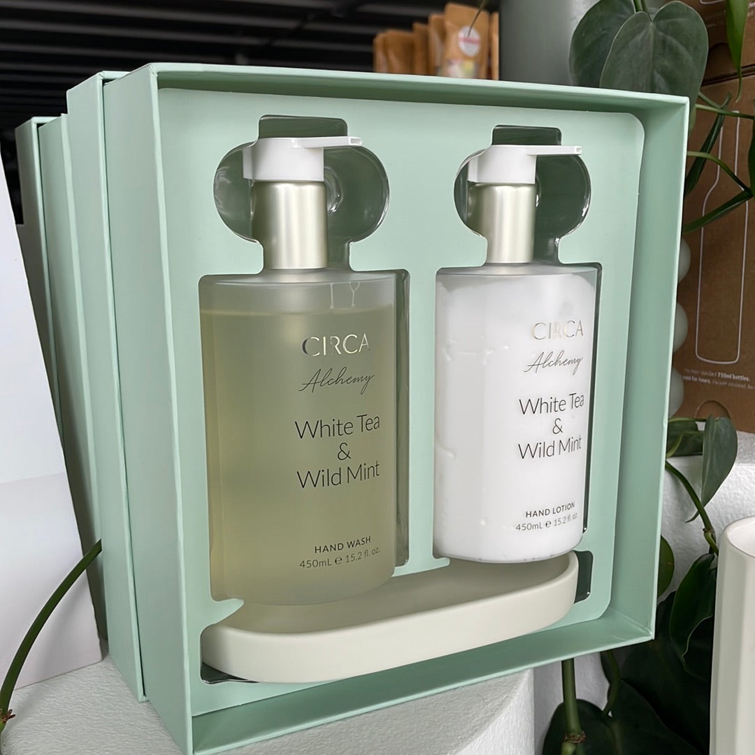 Set - Hand Care Duo + Tray - Alchemy - White Tea & Wild Mint