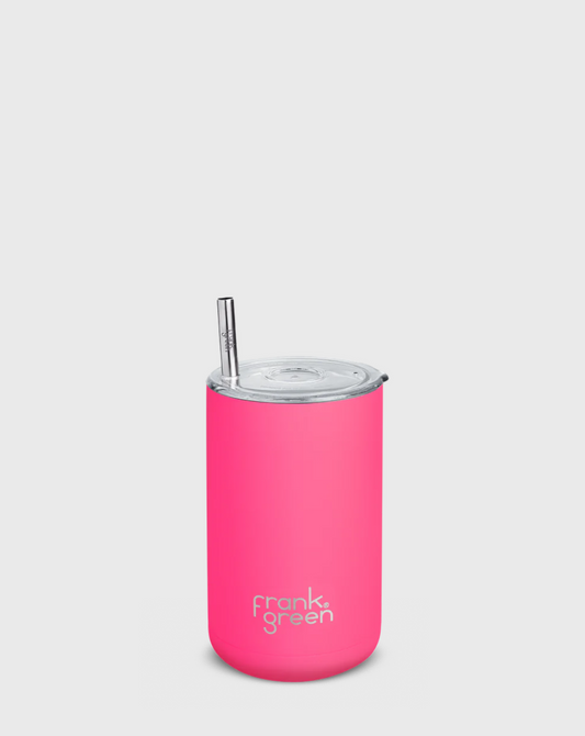 Cup - Iced Coffee - with Straw - Frank Green - Hot Pink