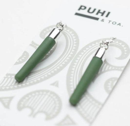 Earrings - Arotahi - Short - Pounamu Resin