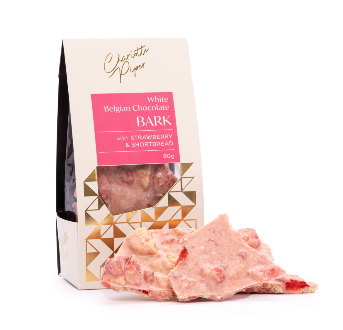 Chocolate Bark - White Chocolate Strawberry & Shortbread