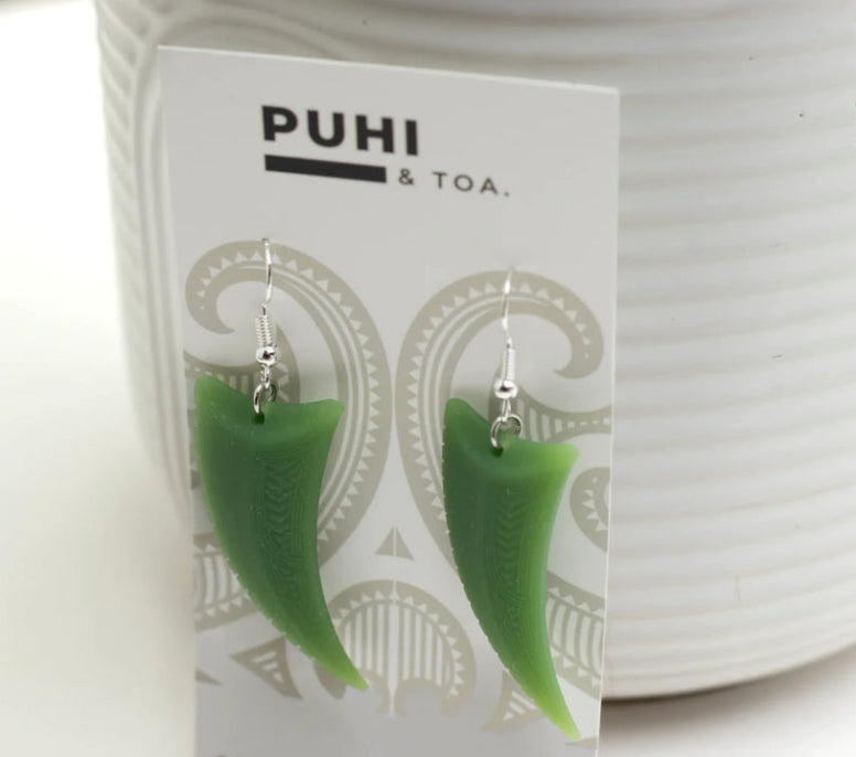 Earrings - Niho - Pounamu Resin