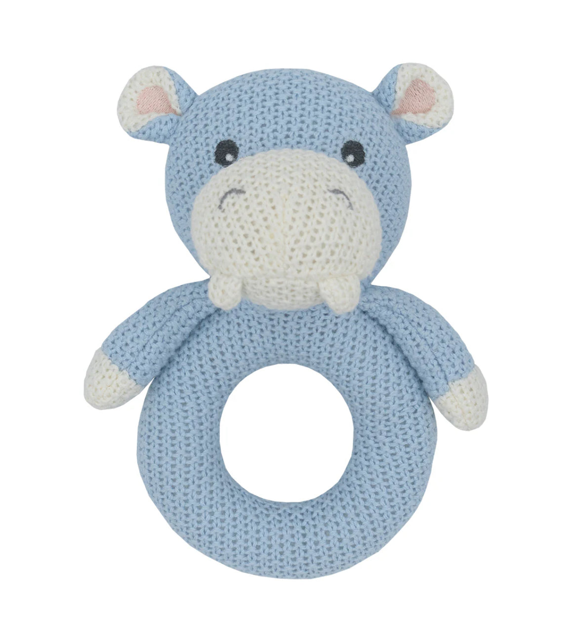 Rattle - Knitted - Hippo