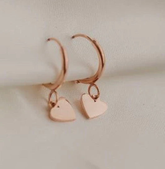 Earrings - Katy B - Heart Hoops