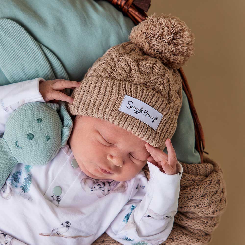 Organic Knit Beanie - Snuggle Hunny - Hazlenut