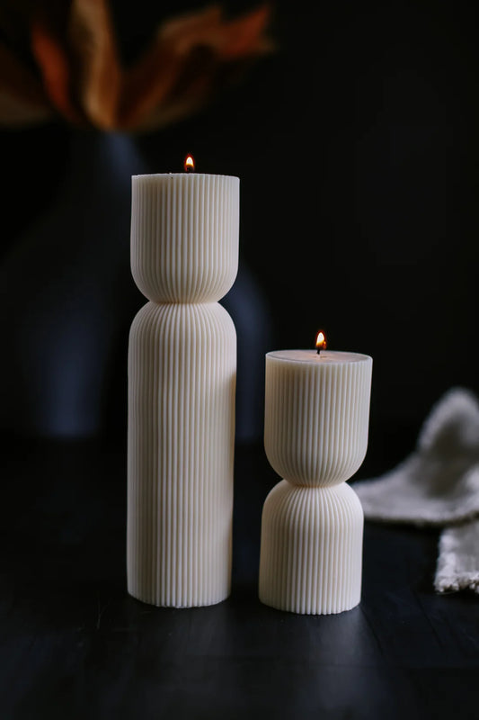 Candle Decor - Linear Pillars - Set of 2