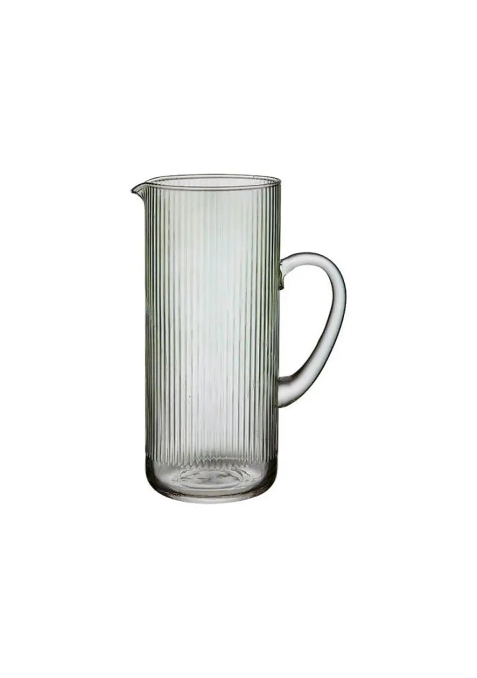 Glass Jug - Ribbed Green