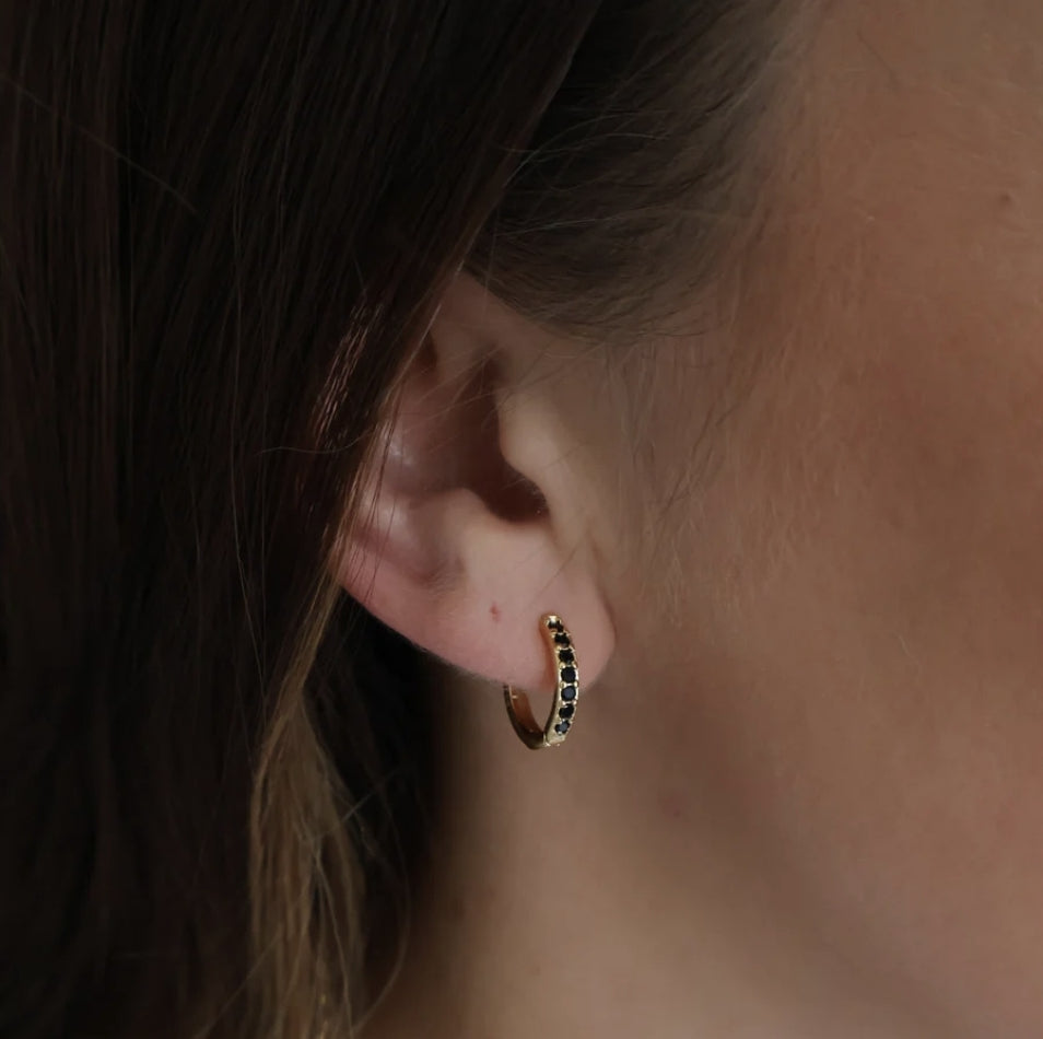 Earrings - Katy B - Twilight Hoops Black Stone