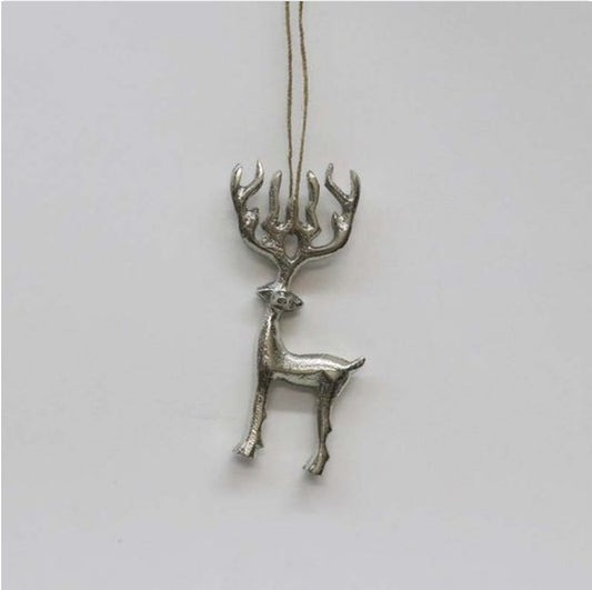 Decoration - Silver Aluminum Reindeer 12cm