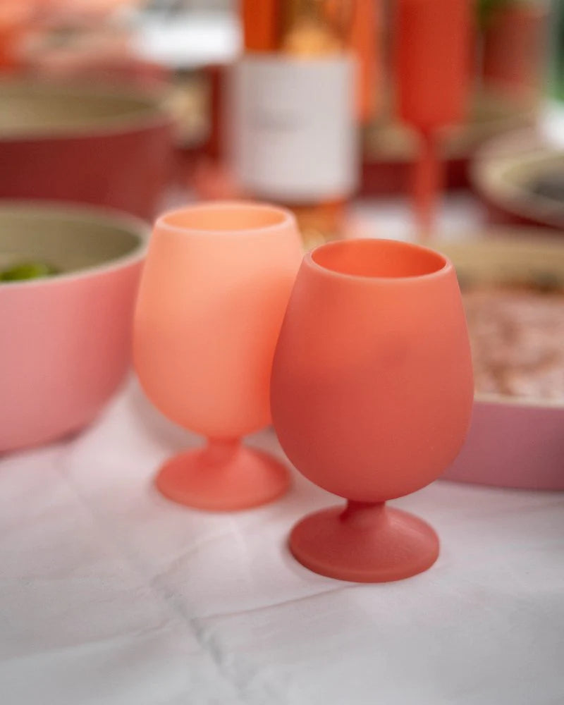 Glasses - Wine - Silicone - Terra + Peach