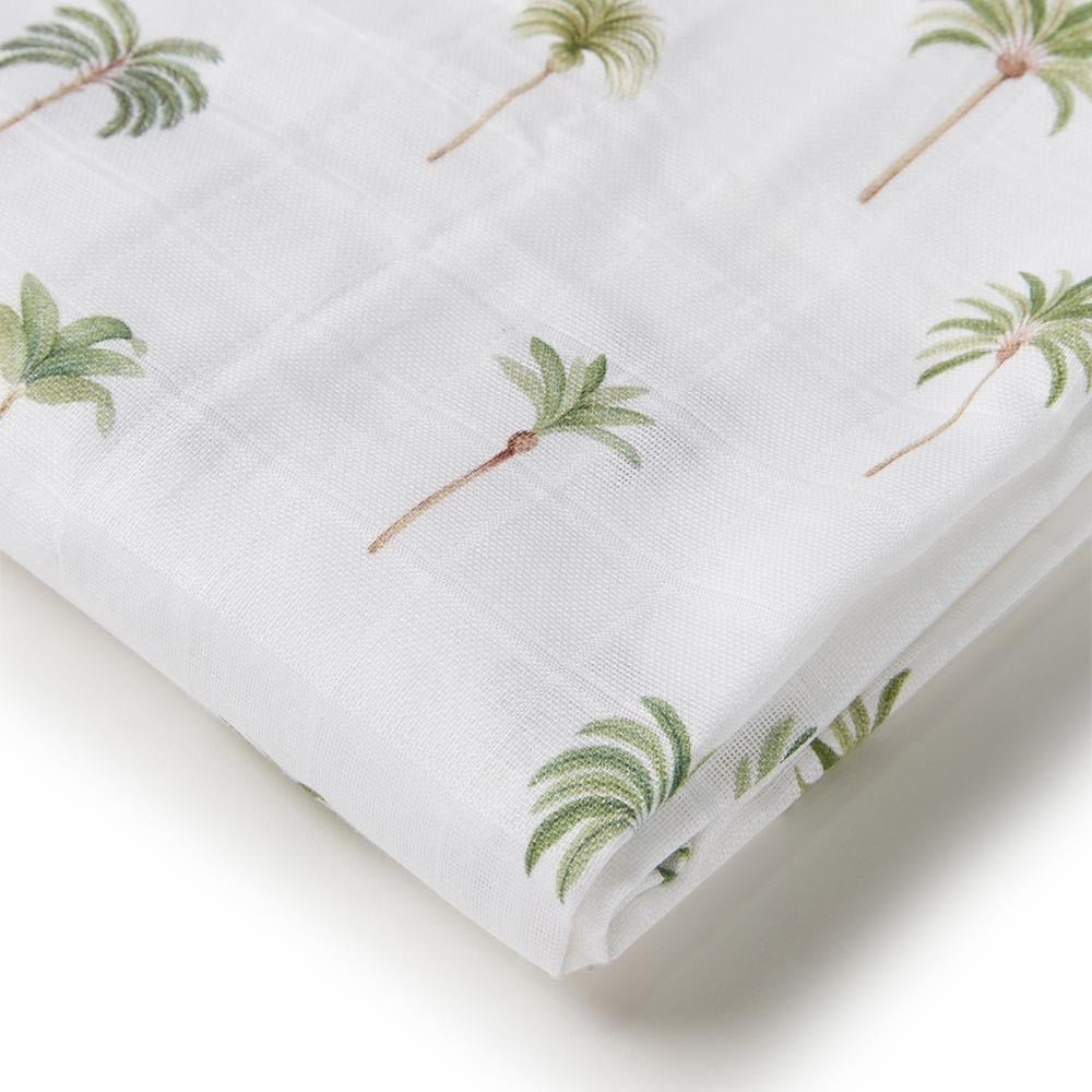 Organic Muslin Wrap - Snuggle Hunny - Green Palm