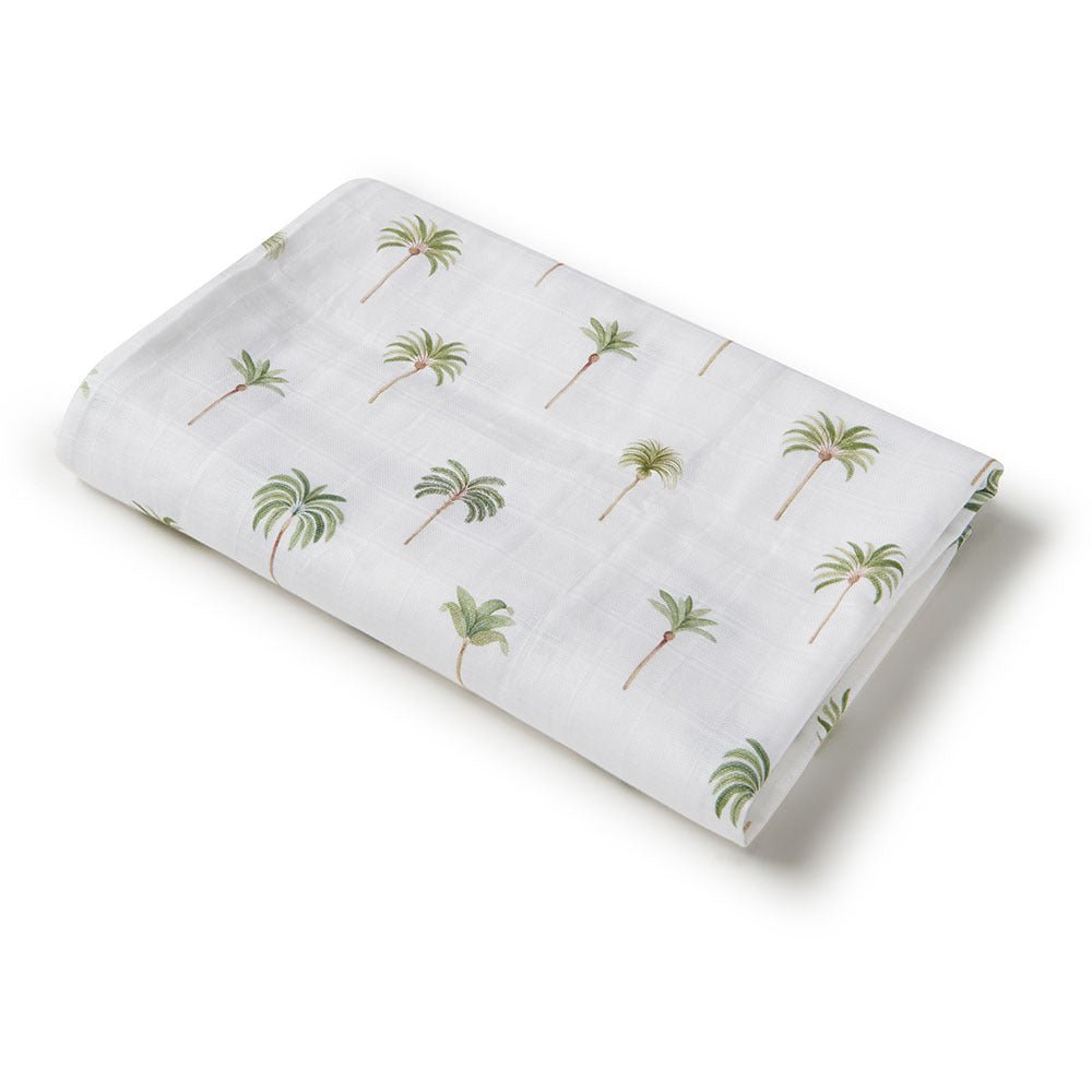 Organic Muslin Wrap - Snuggle Hunny - Green Palm