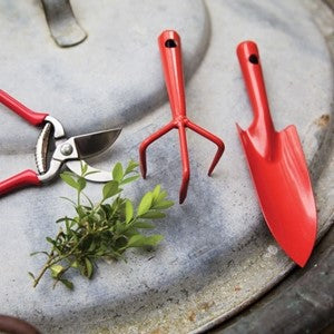 Pruner w/Red Handle Stainless 
Steel