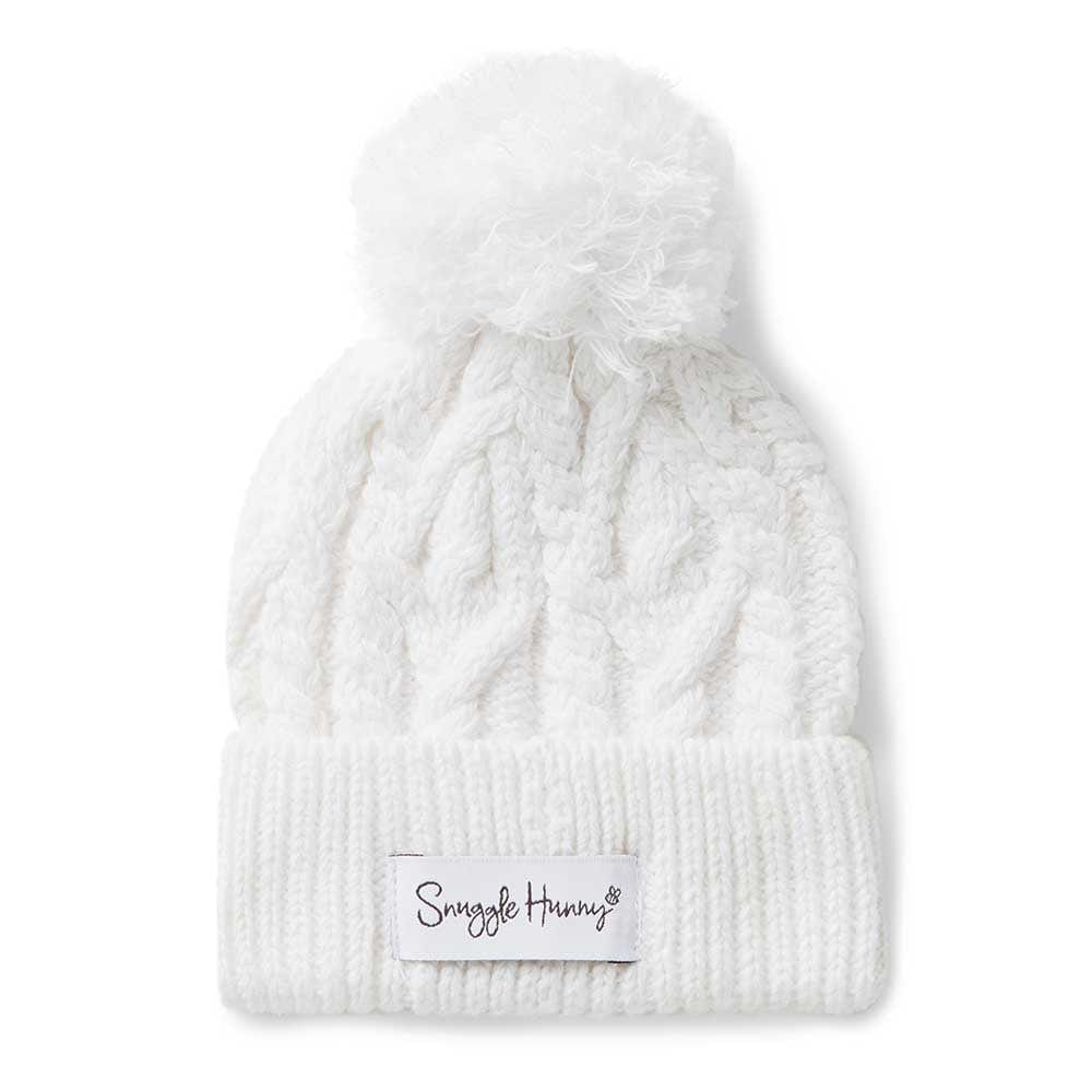 Organic Knit Beanie - Snuggle Hunny - White